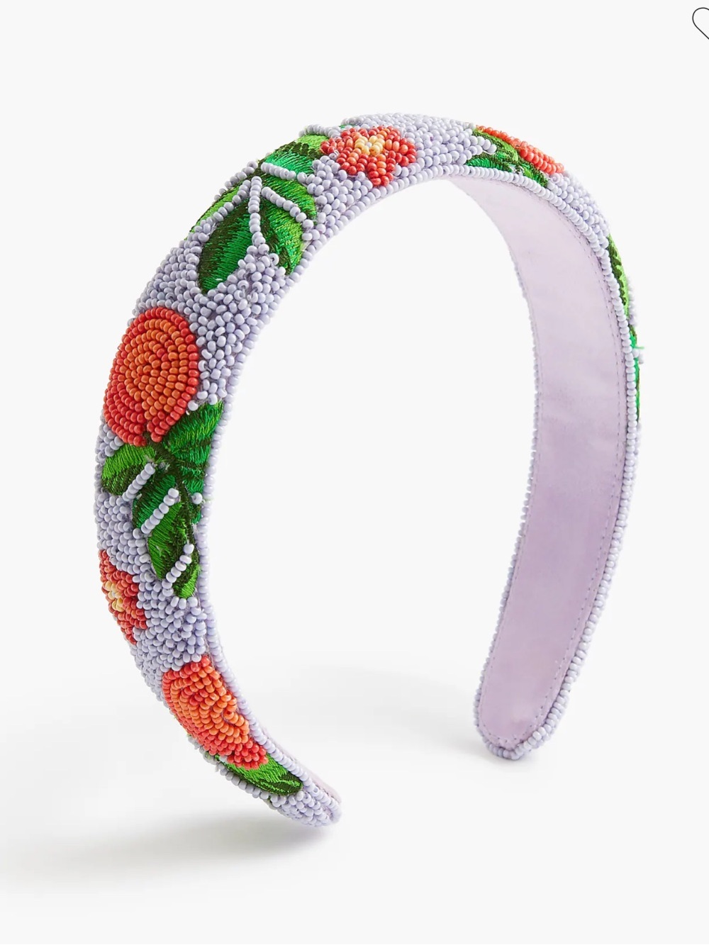 J. CREW FACTORY ORANGES BEADED HEADBAND IN VINTAGE LILAC NWOT